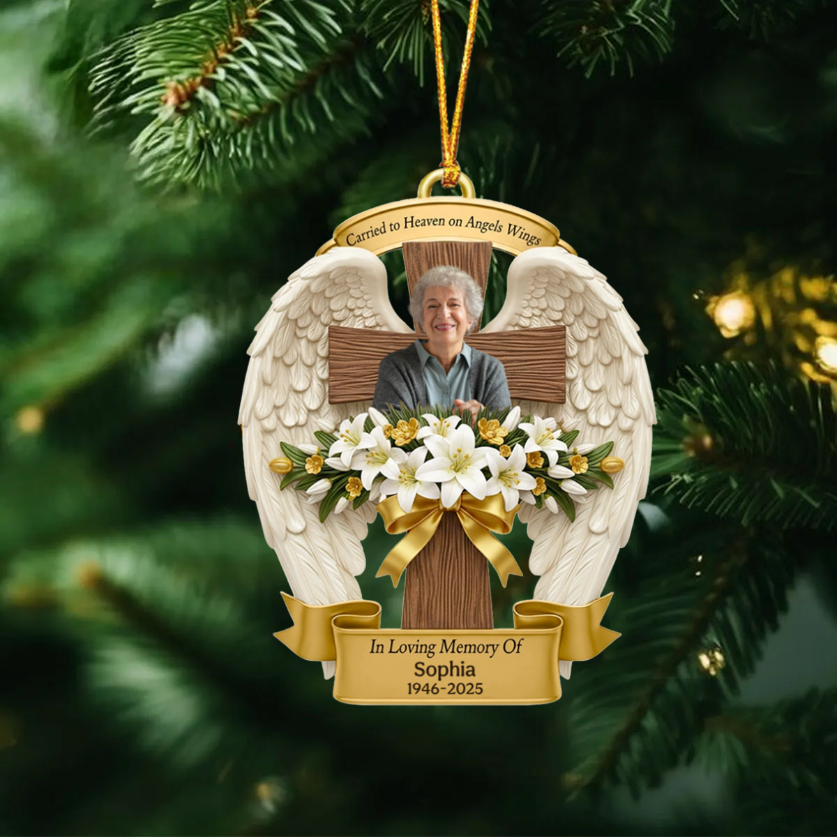 Angel Wings Christmas Ornament Personalized Photo Gifts For Heaven
