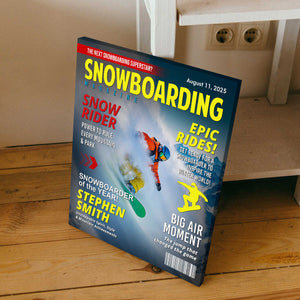 Custom Snowboarding Magazine Cover – Snowboard Gift, Gift for Snowboard Lovers