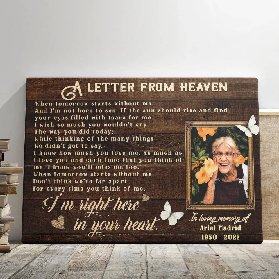 Personalized Canvas Prints, Custom Photo And Name, Memorial Gift, Sympathy Gifts, Remembrance Gifts, Remembrance Gifts