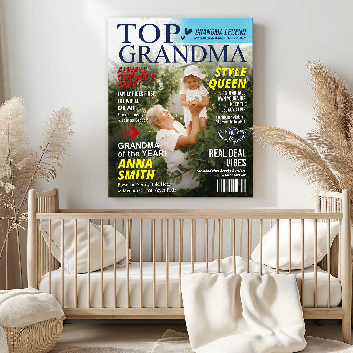 Personalized Grandma Magazine Cover Poster Gifts for Grandma from Grandkids