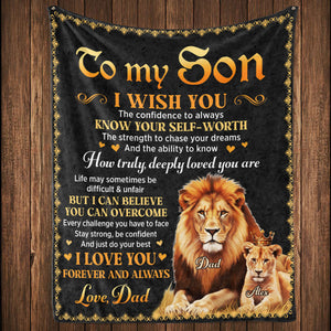 Just Do Your Best - Personalized Custom Fleece Blanket Gift for Son, Grandson, Daughter