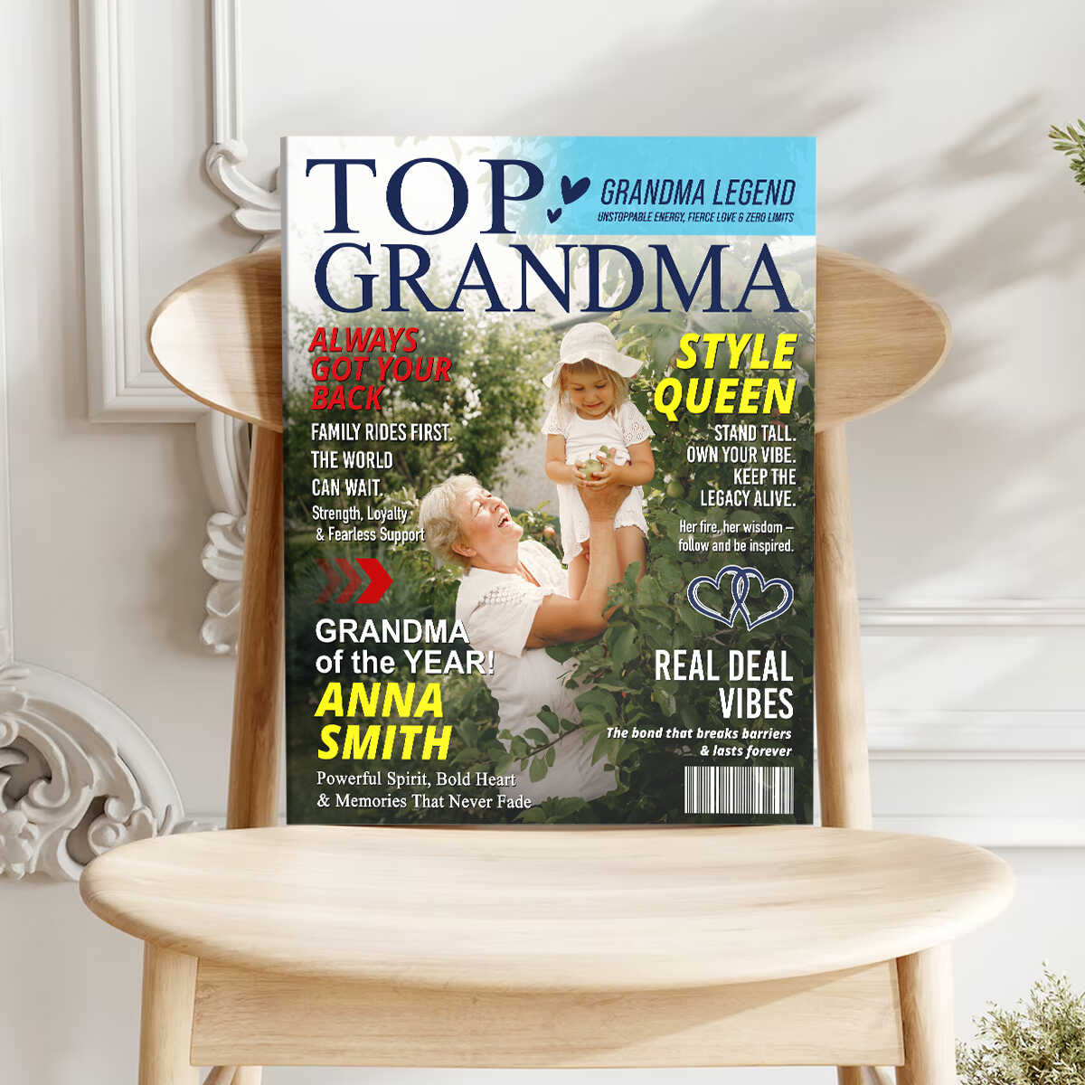 Personalized Grandma Magazine Cover Poster Gifts for Grandma from Grandkids