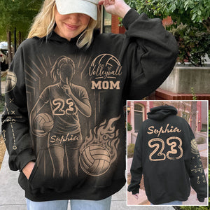 Bleach Style Volleyball Hoodie - Personalized Hoodie For Volleyball Mom