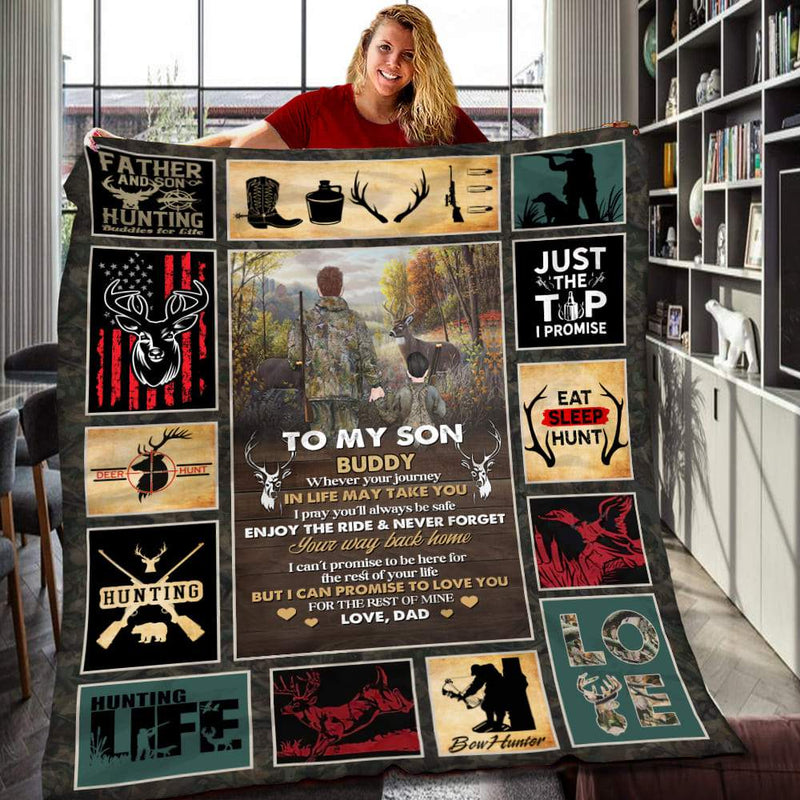 To My Son Hunting Blanket - Personalized Hunting Gifts for Son, Hunting Gift