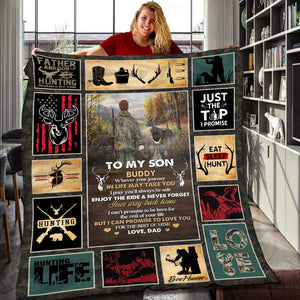 To My Son Hunting Blanket - Personalized Hunting Gifts for Son, Hunting Gift
