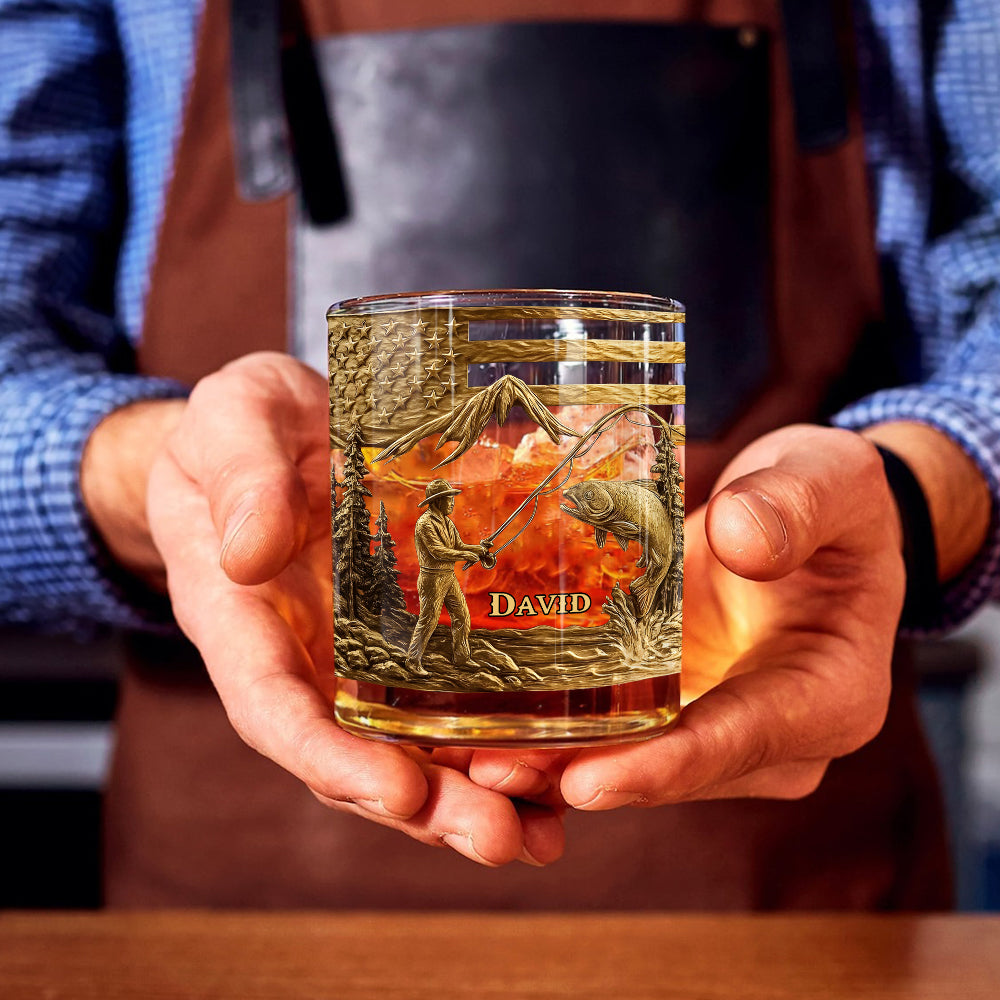 Fishing For Life - Personalized Fishing Whiskey Glass