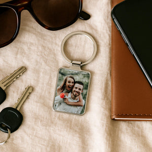 Personalized Photo Keychain Anniversary Gift, Unique Couples Gift