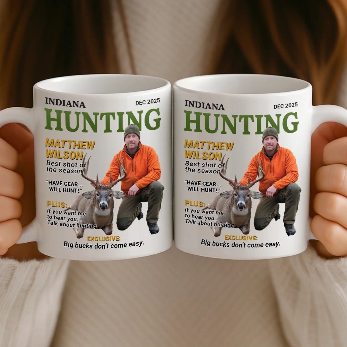 Wild At Heart Custom Photo Mug - Personalized Hunting Gifts For Hunters