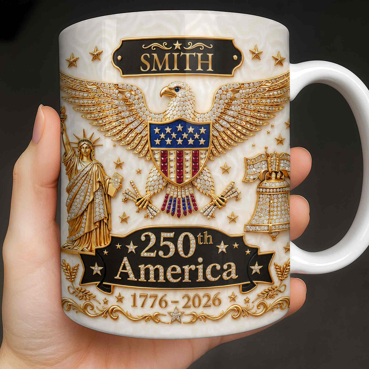 America Patriotic Eagle Personalized Custom Coffee Mug