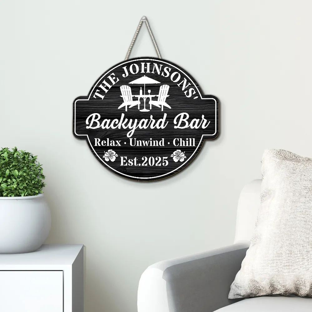 Welcome To Our Backyard Oasis - Personalized Custom Wood Sign