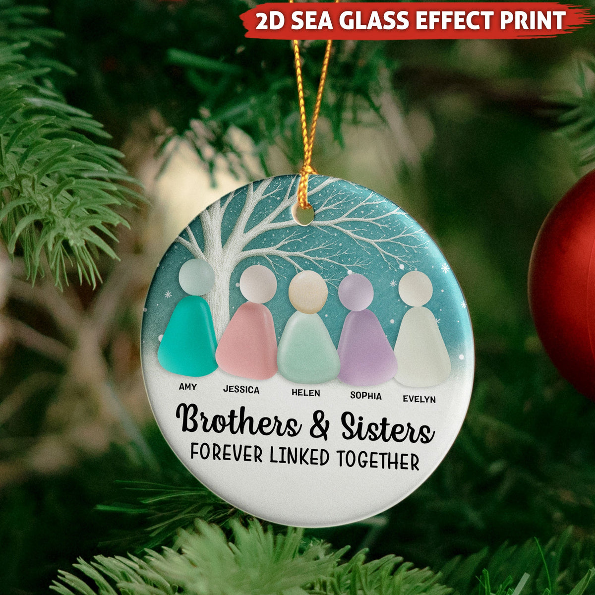 Family, Siblings, Mom Dad & Daughters Sons - Personalized Ceramic Ornament