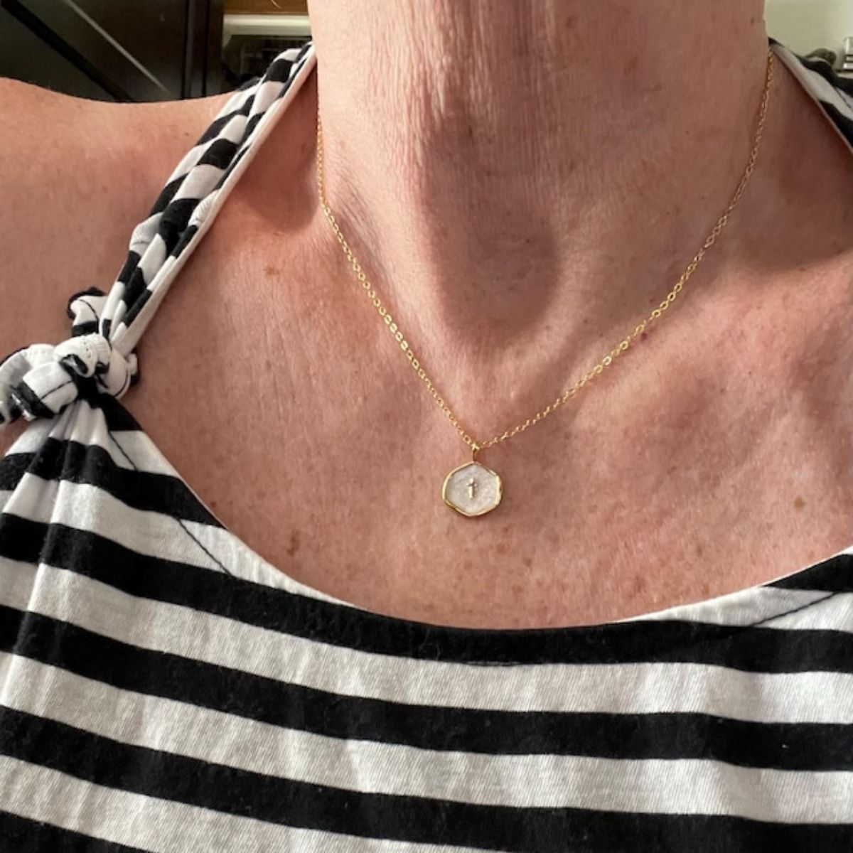 Enamel Mini Cross Necklace, Tiny Cross Necklace, Religious Necklace