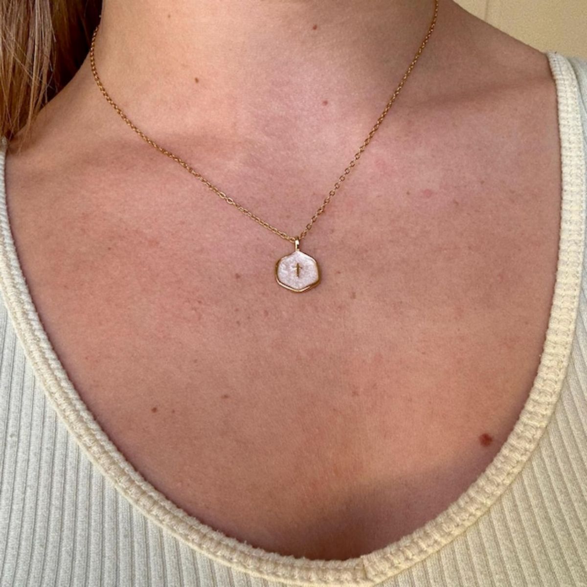 Enamel Mini Cross Necklace, Tiny Cross Necklace, Religious Necklace