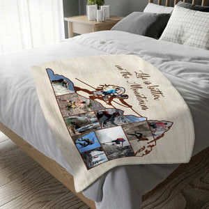 Custom Rock Climbers Gift, Personalized Mountain Climber Photo Gift, Climbing Gift for Him, Man Rock Climber Blanket
