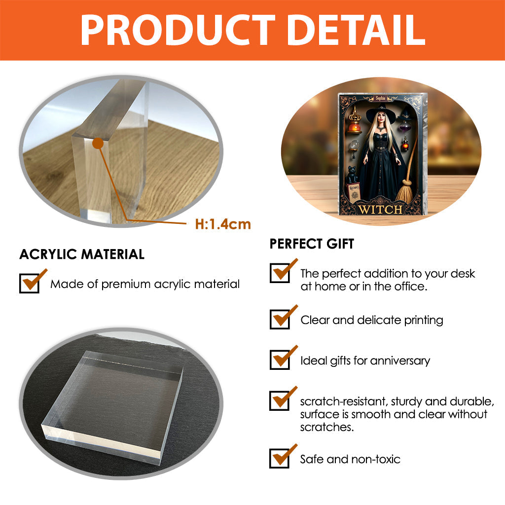 Magical Witch - Personalized Witch Custom Shaped Acrylic Plaque