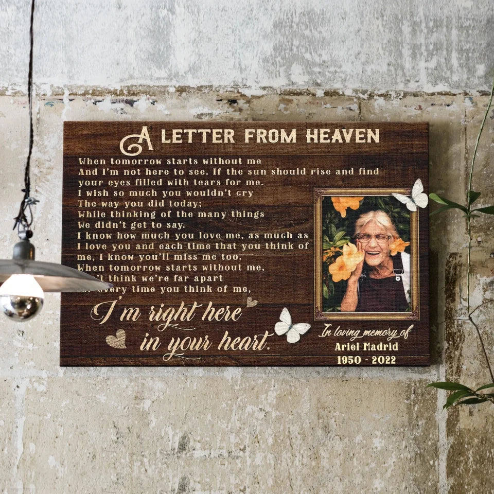 Personalized Canvas Prints, Custom Photo And Name, Memorial Gift, Sympathy Gifts, Remembrance Gifts, Remembrance Gifts