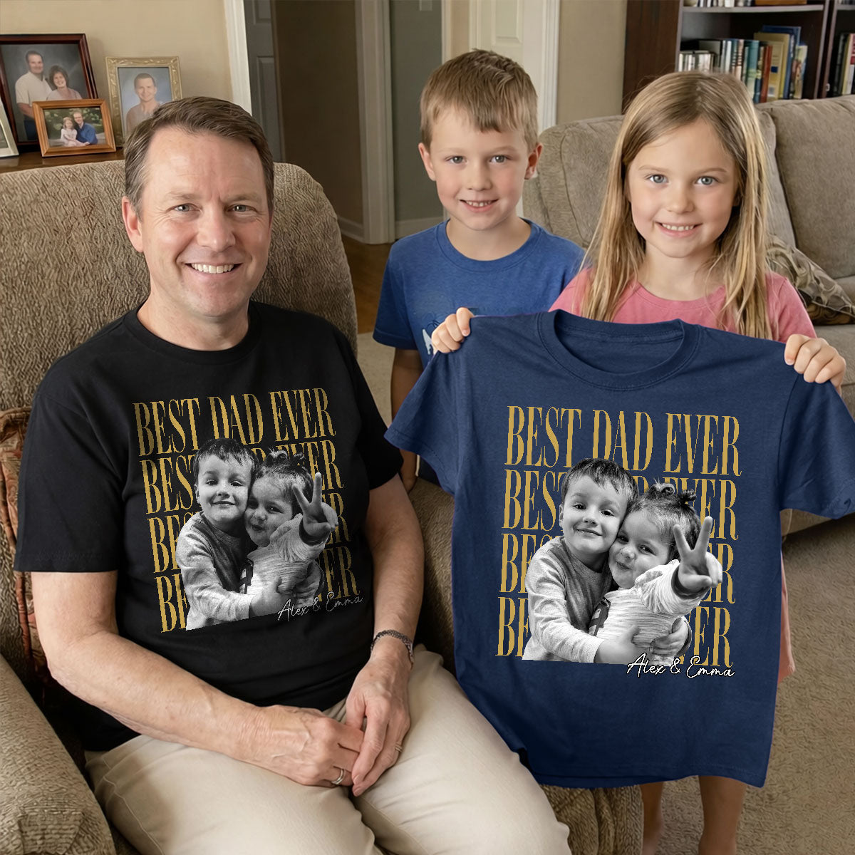 Custom Vintage Photo Personalized Shirt for Dad