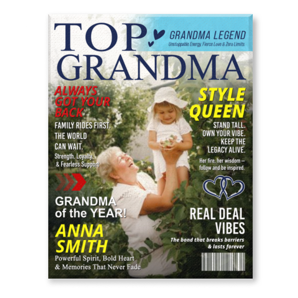 Personalized Grandma Magazine Cover Poster Gifts for Grandma from Grandkids