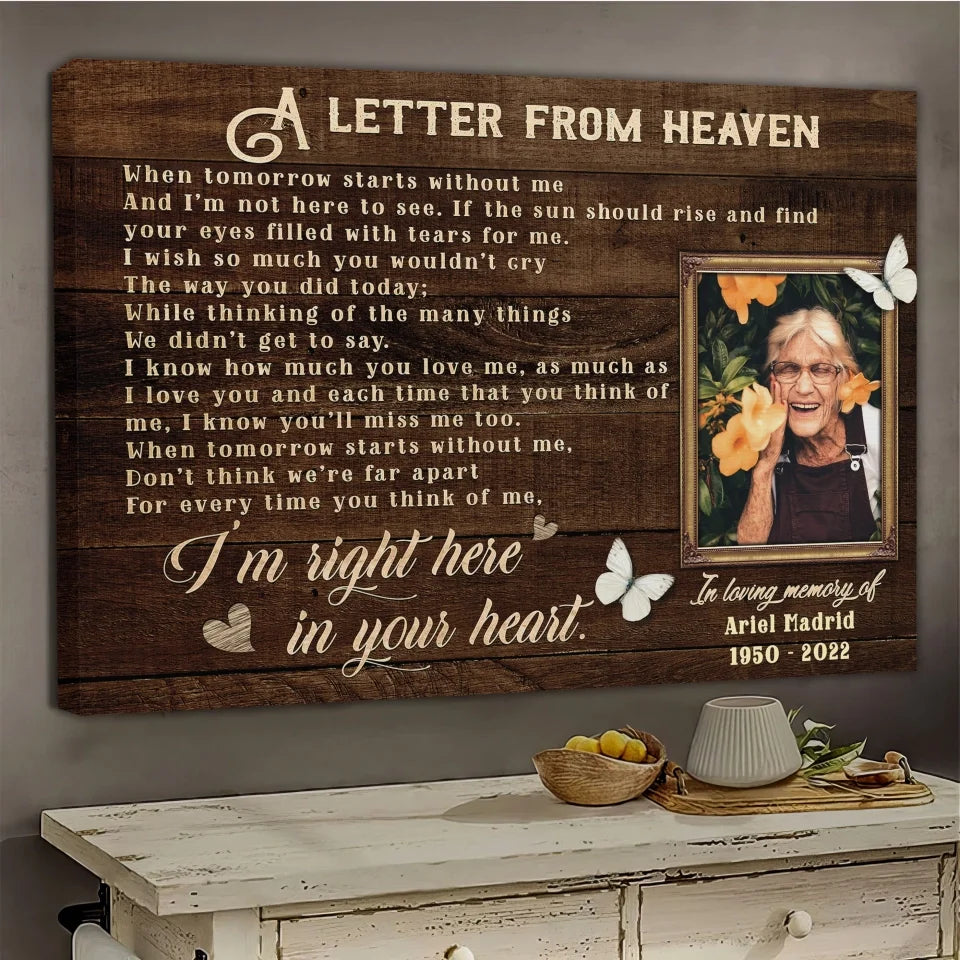 Personalized Canvas Prints, Custom Photo And Name, Memorial Gift, Sympathy Gifts, Remembrance Gifts, Remembrance Gifts