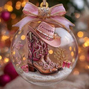 Cowgirl Boots Ornament - Personalized Gift For Cowgirl