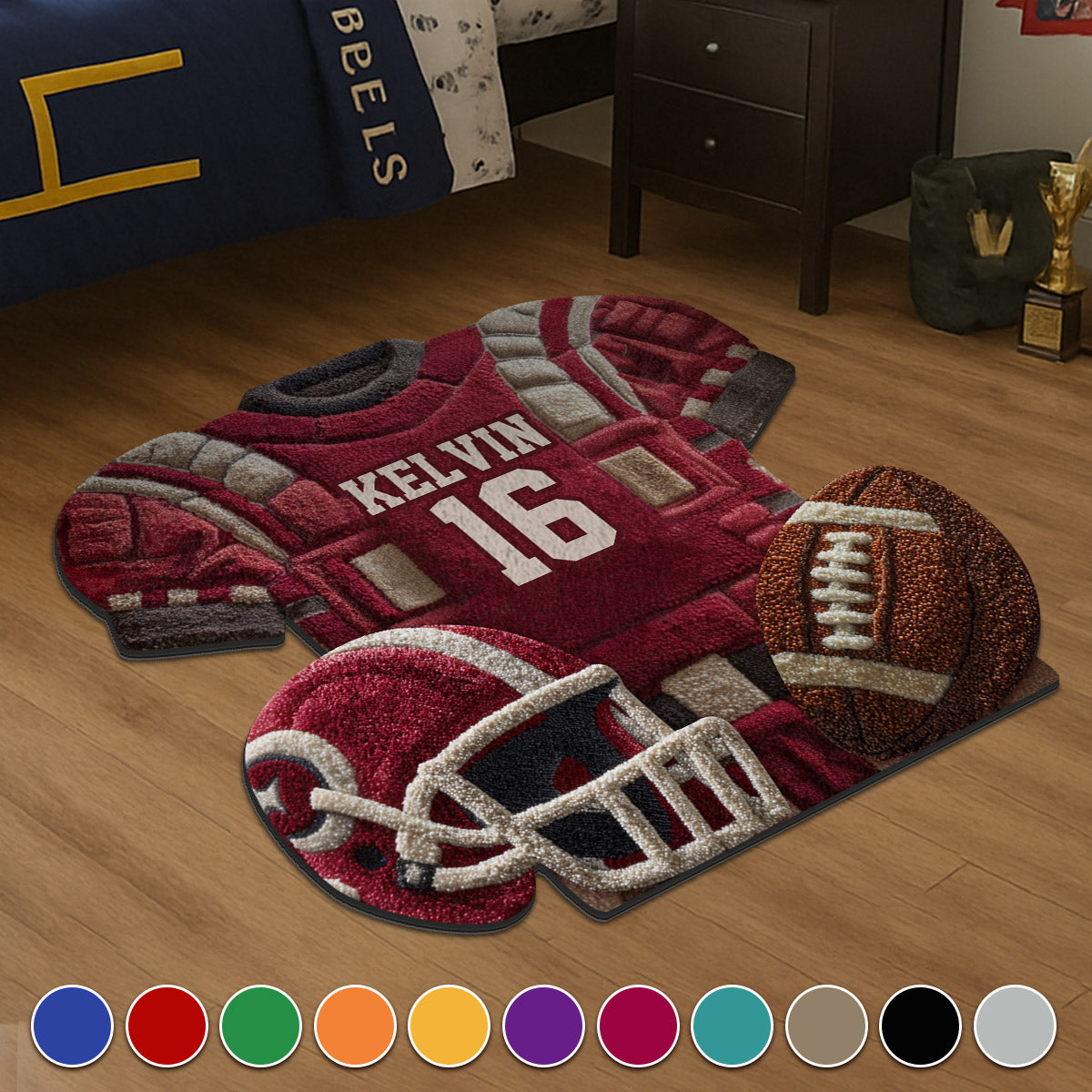 Love Football - Personalized Football Non-Slip Tufted Rug