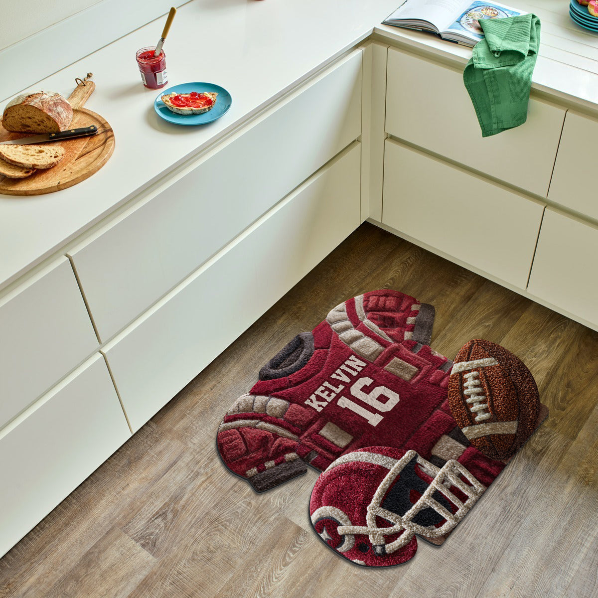 Love Football - Personalized Football Non-Slip Tufted Rug