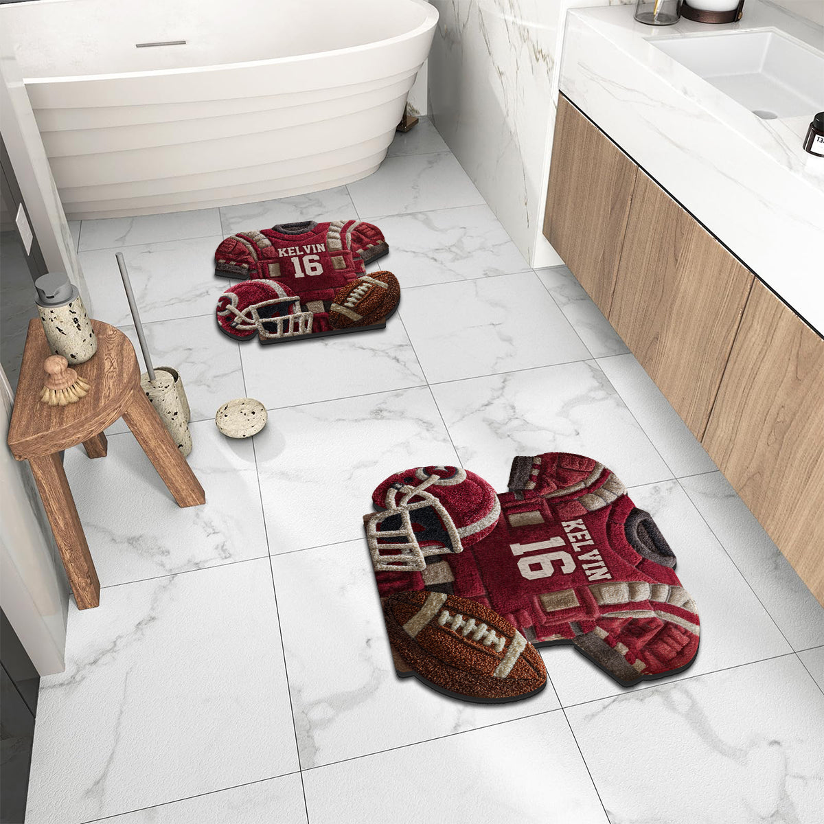 Love Football - Personalized Football Non-Slip Tufted Rug