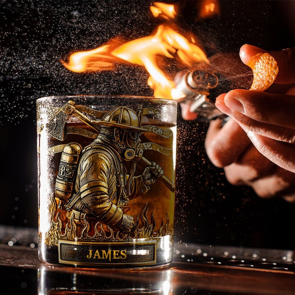 Proud Firefighter - Personalized Firefighter Whiskey Glass