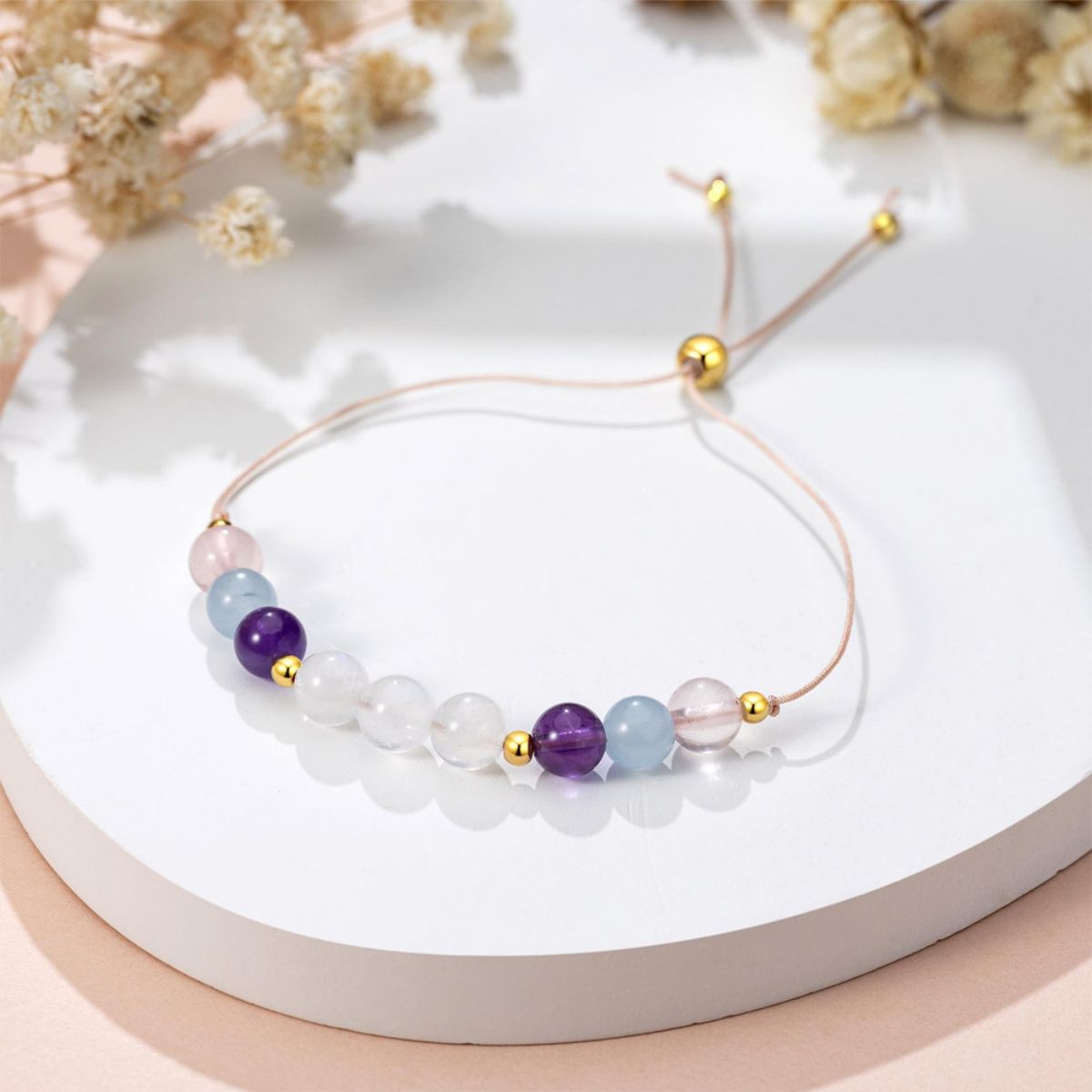 Crystal bracelet Healthy pregnancy, support, expectant mother gift, rose quartz bracelet