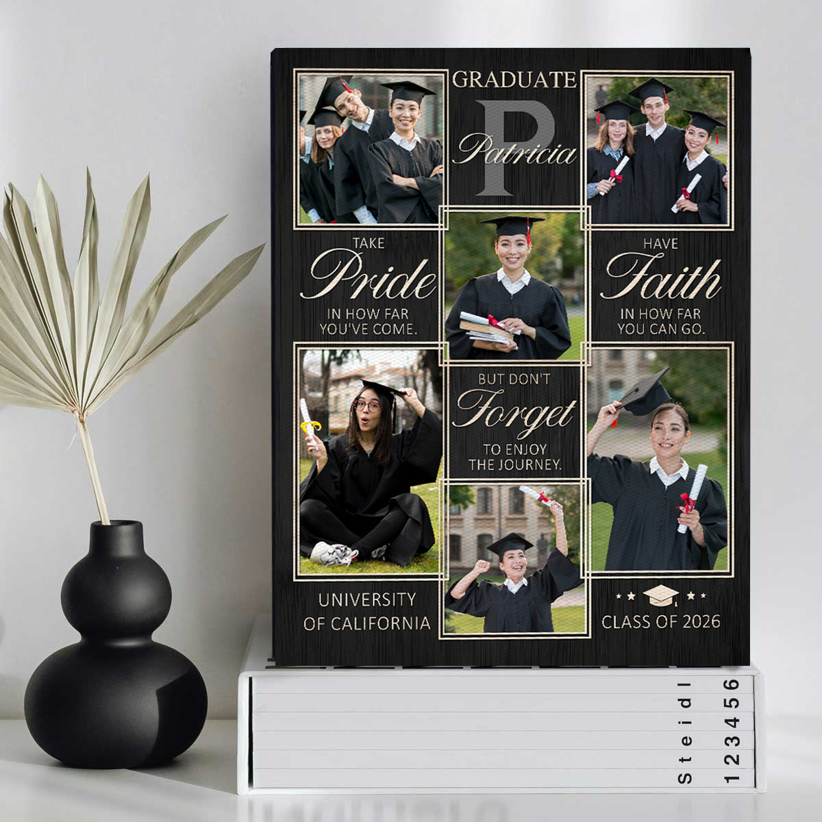 Personalized Graduation Photo Canvas Poster, Custom Senior Photo Wall Art, Graduation Gift For Him Her