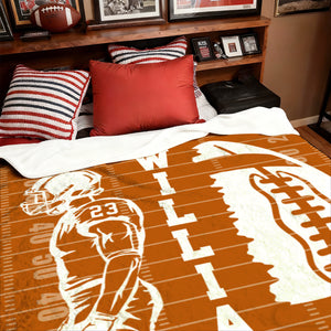 Custom Football Blanket With Name And Number