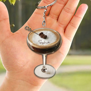 Personalized Espresso Martini Keychain,Cocktail Lover Gift