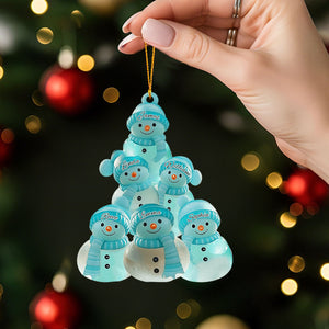 Snowman Family - Merry Christmas Personalized Family Ornament