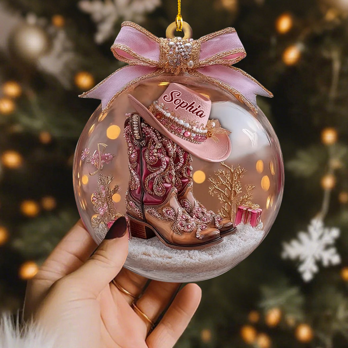 Cowgirl Boots Ornament - Personalized Gift For Cowgirl