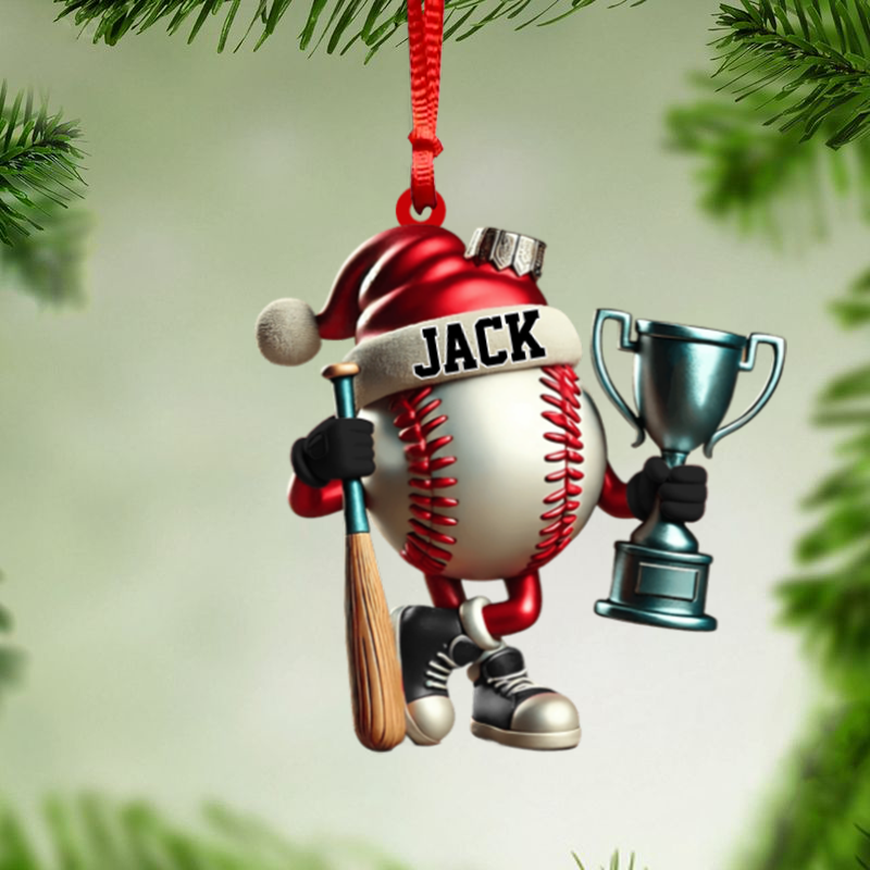 Baseball Champion Christmas Personalized Ornament