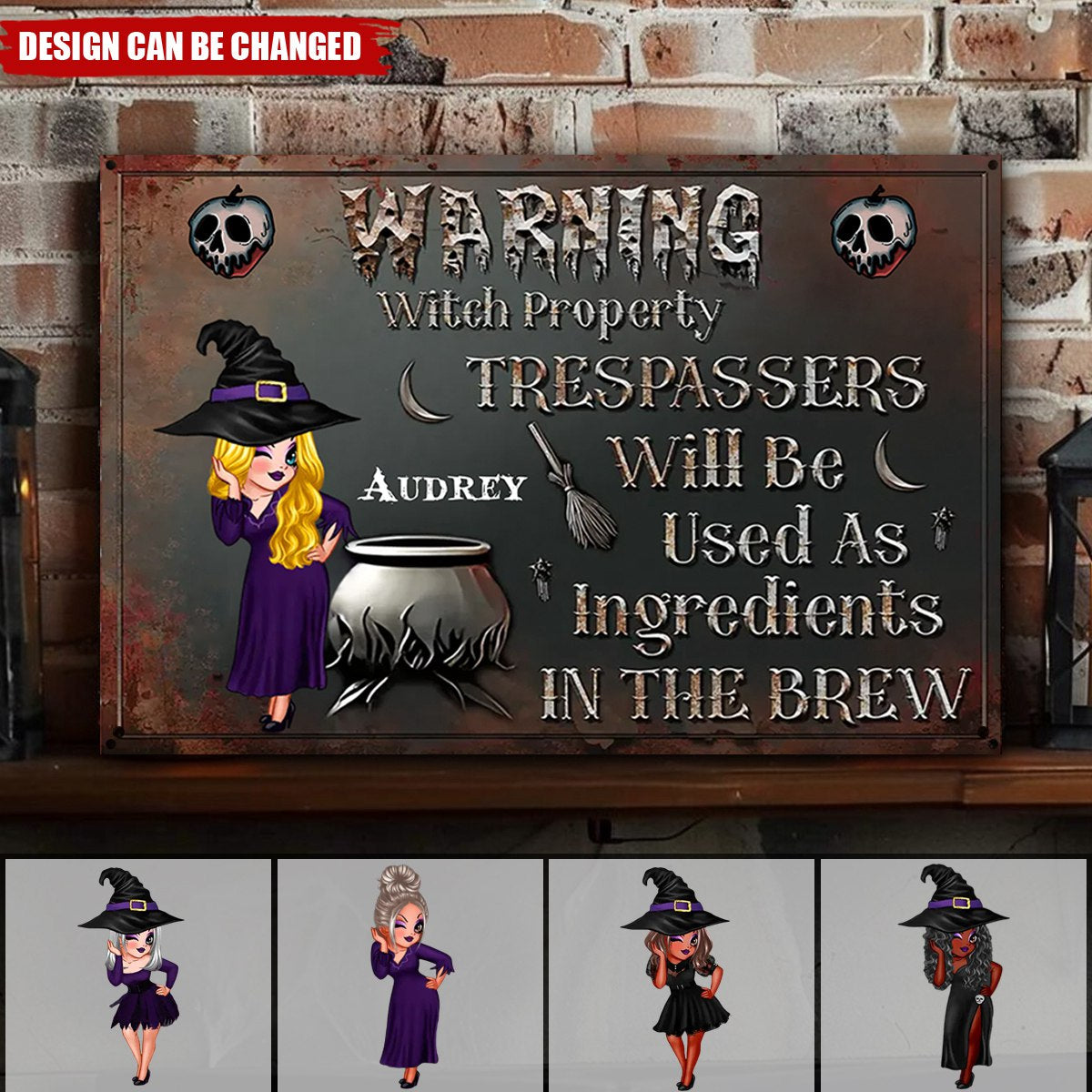 Warning Trespassers Will Be Used As Ingredients - Personalized Classic Witch Metal Signs