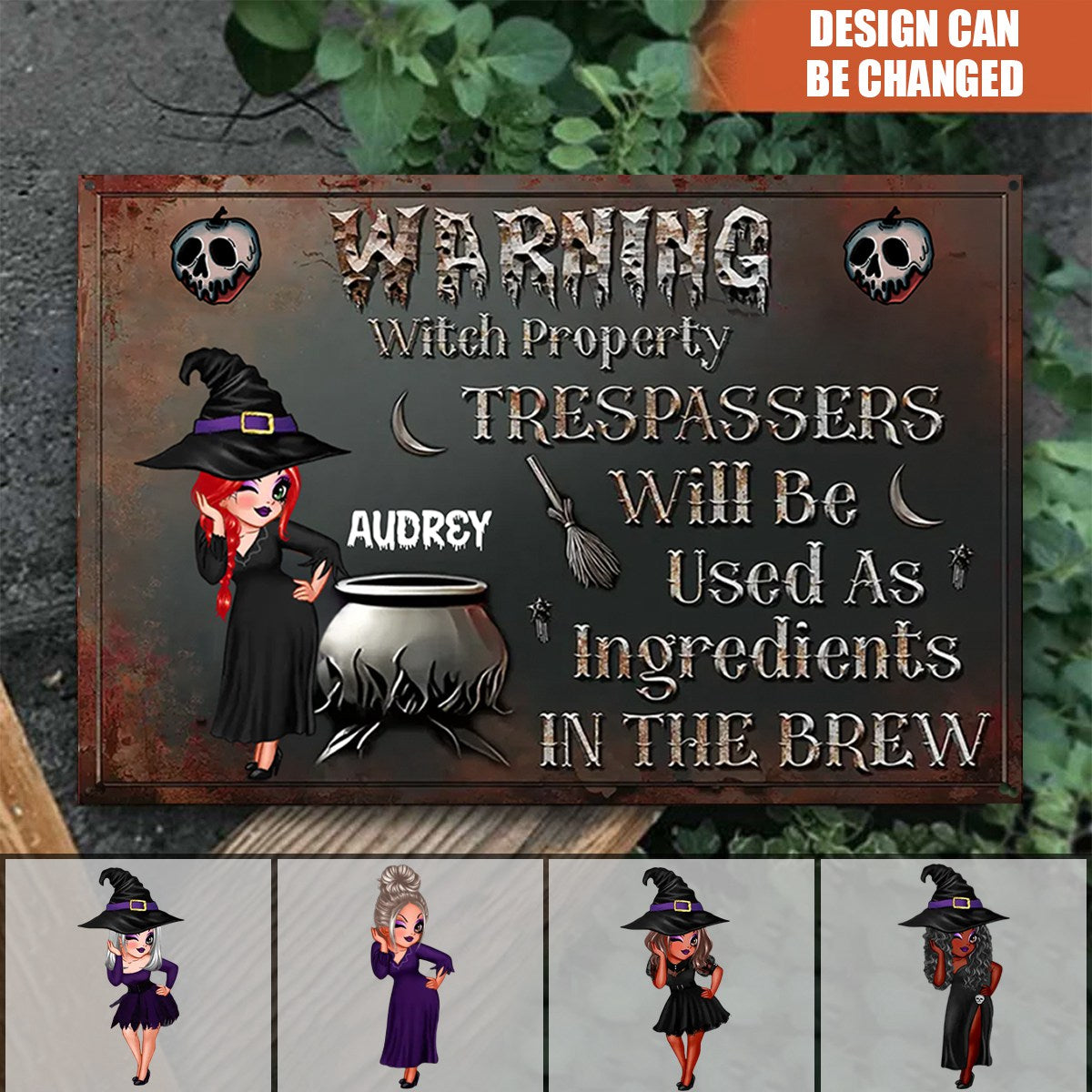 Warning Trespassers Will Be Used As Ingredients - Personalized Classic Witch Metal Signs