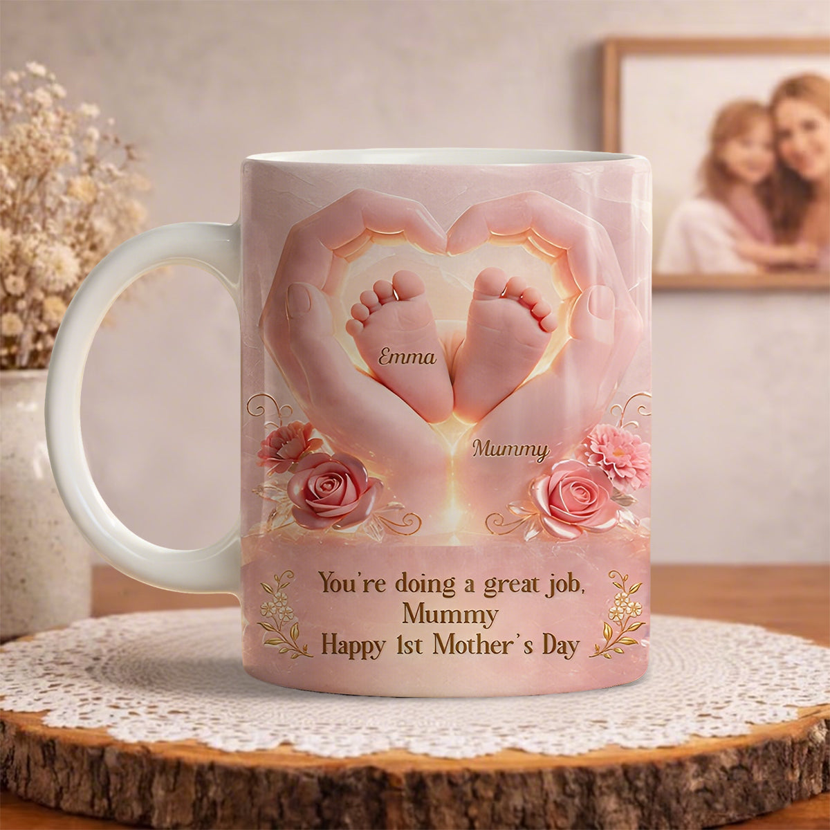 Personalized 1st Mother's Day Mug – "Happy 1st Mother's Day" For Mum From Baby