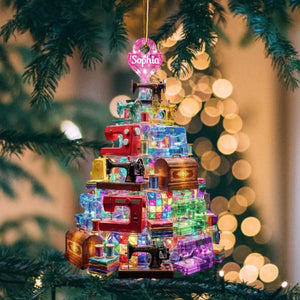 Sparkle Sewing Machine Ornament, Personalized Gifts For Sewing Lovers