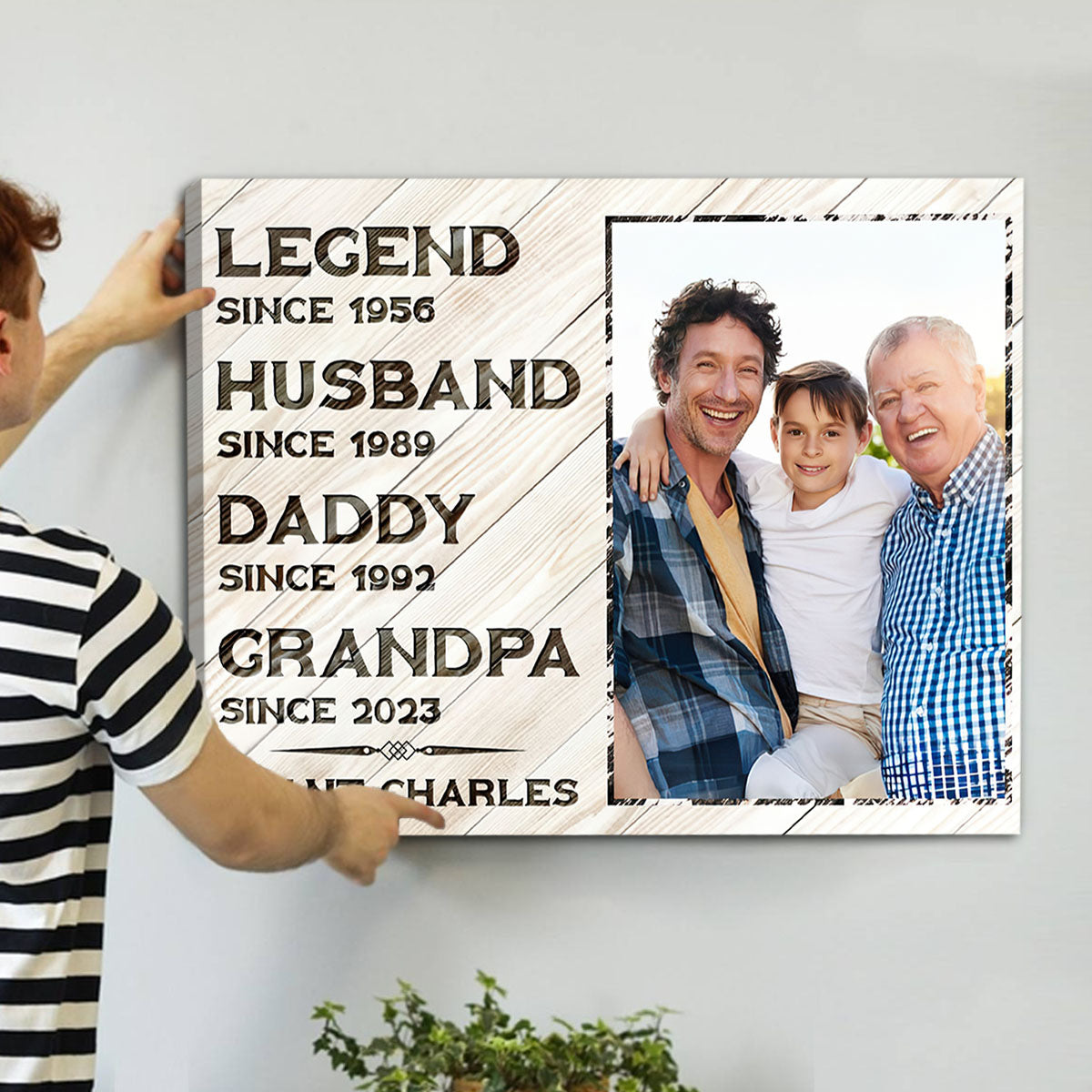 Legend Husband Daddy Grandpa Customized Canvas Poster – Unique Father’s Day Gift