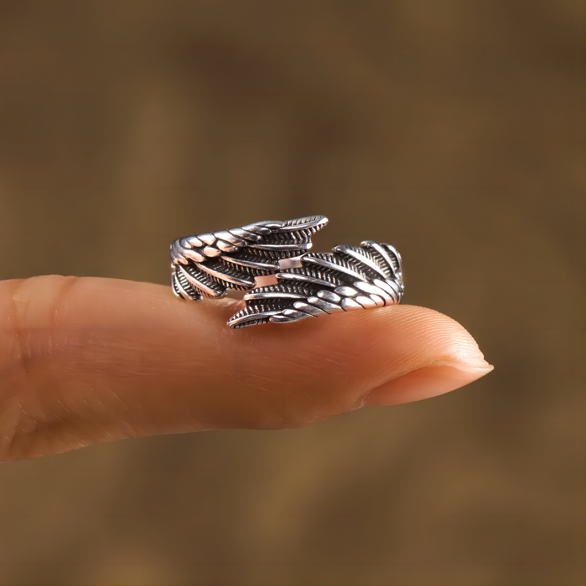 Personalized angel wing ring