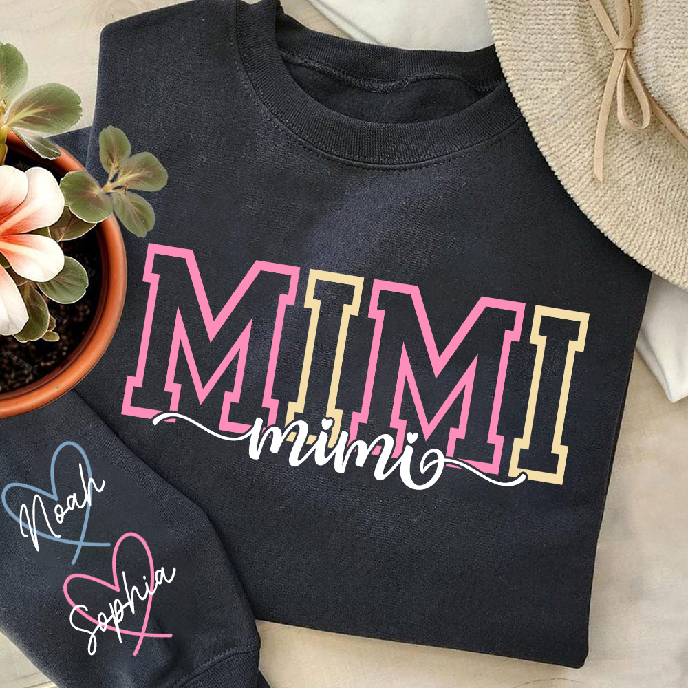 Personalized Grandma Name Sweatshirt, Warm Gift for Grandma And Grandchild