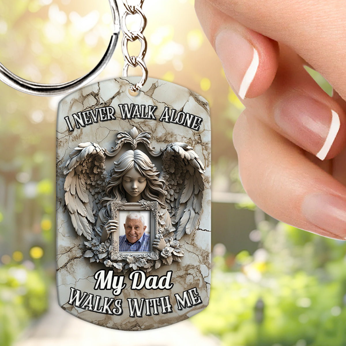 Angel Wings - Personalized Memorial Stainless Steel Keychain