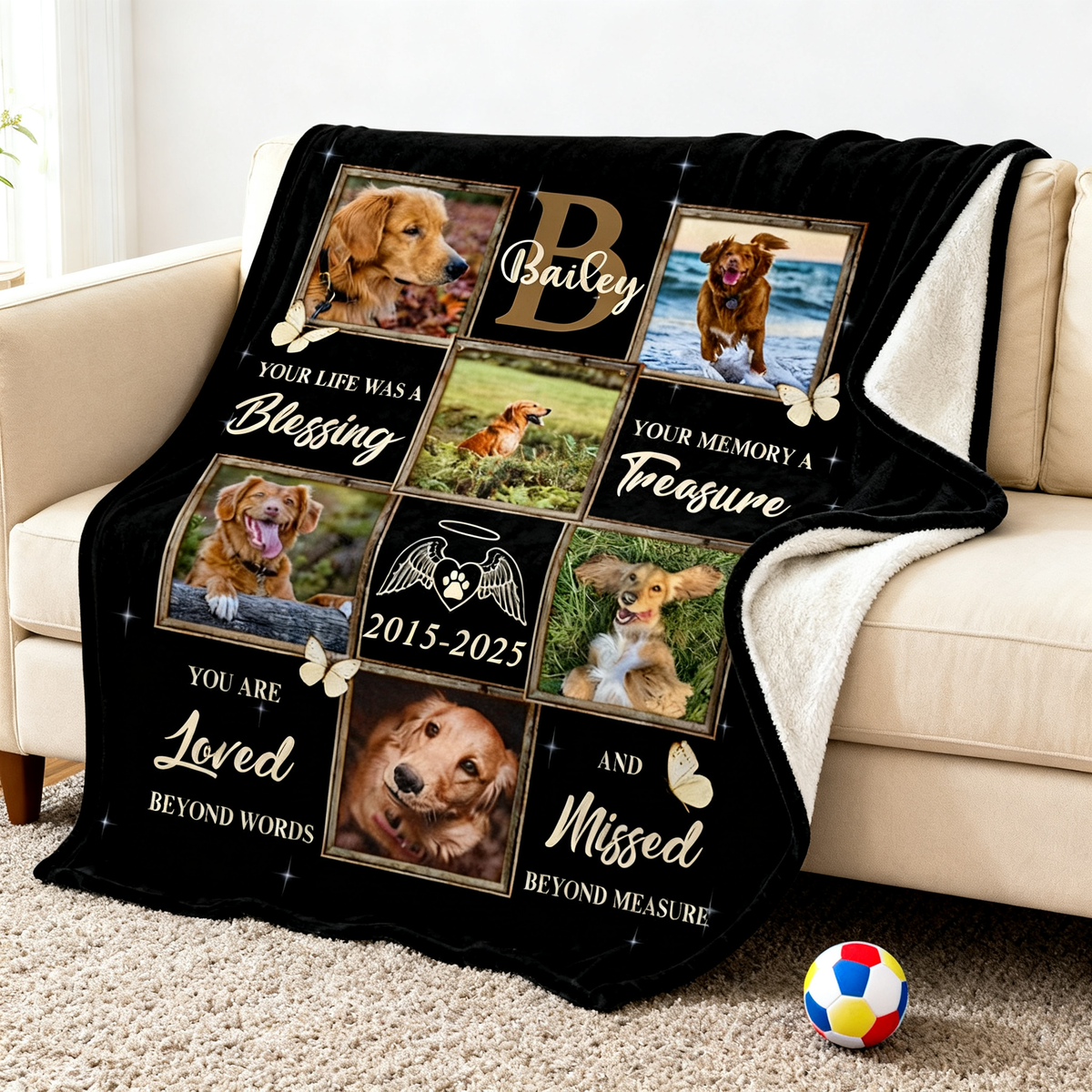 Personalized Pet Blanket Pet Memorial Gifts Pet Loss, Pet Sympathy Gift