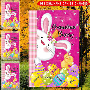 Personalized Cute Easter Bunny Grandma Little Egg Kids Flag