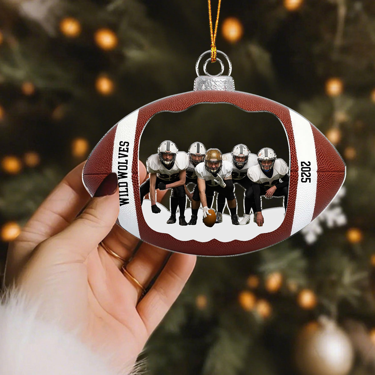 Capture Your Football Moments - Photo Personalized American Football Acrylic Ornament