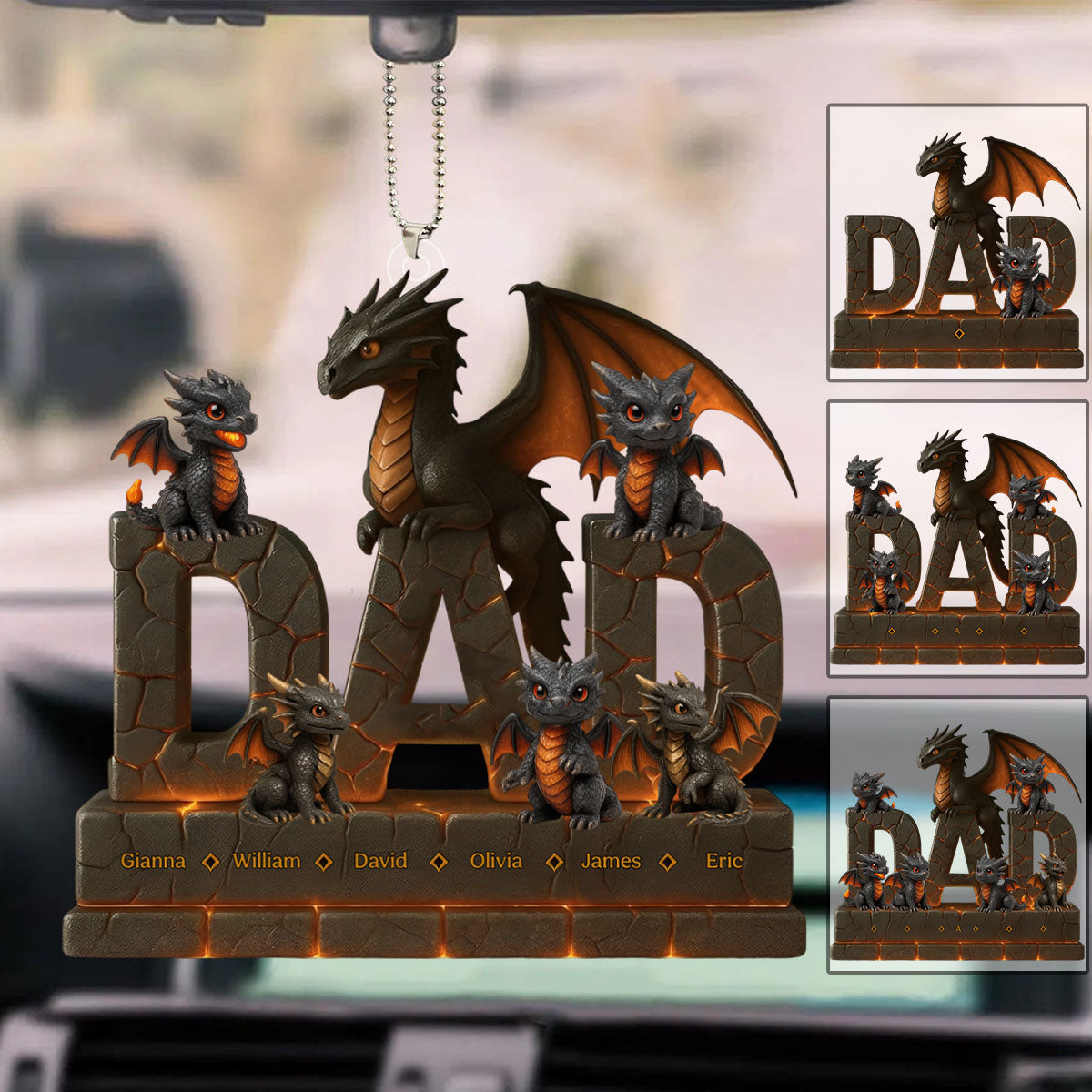 Fire Dragon Dad Acrylic Ornament Personalized Gifts For Dad