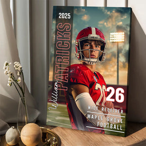 Any Sport, Name, Postion, Number, Team - Personalized Football Canvas And Poster