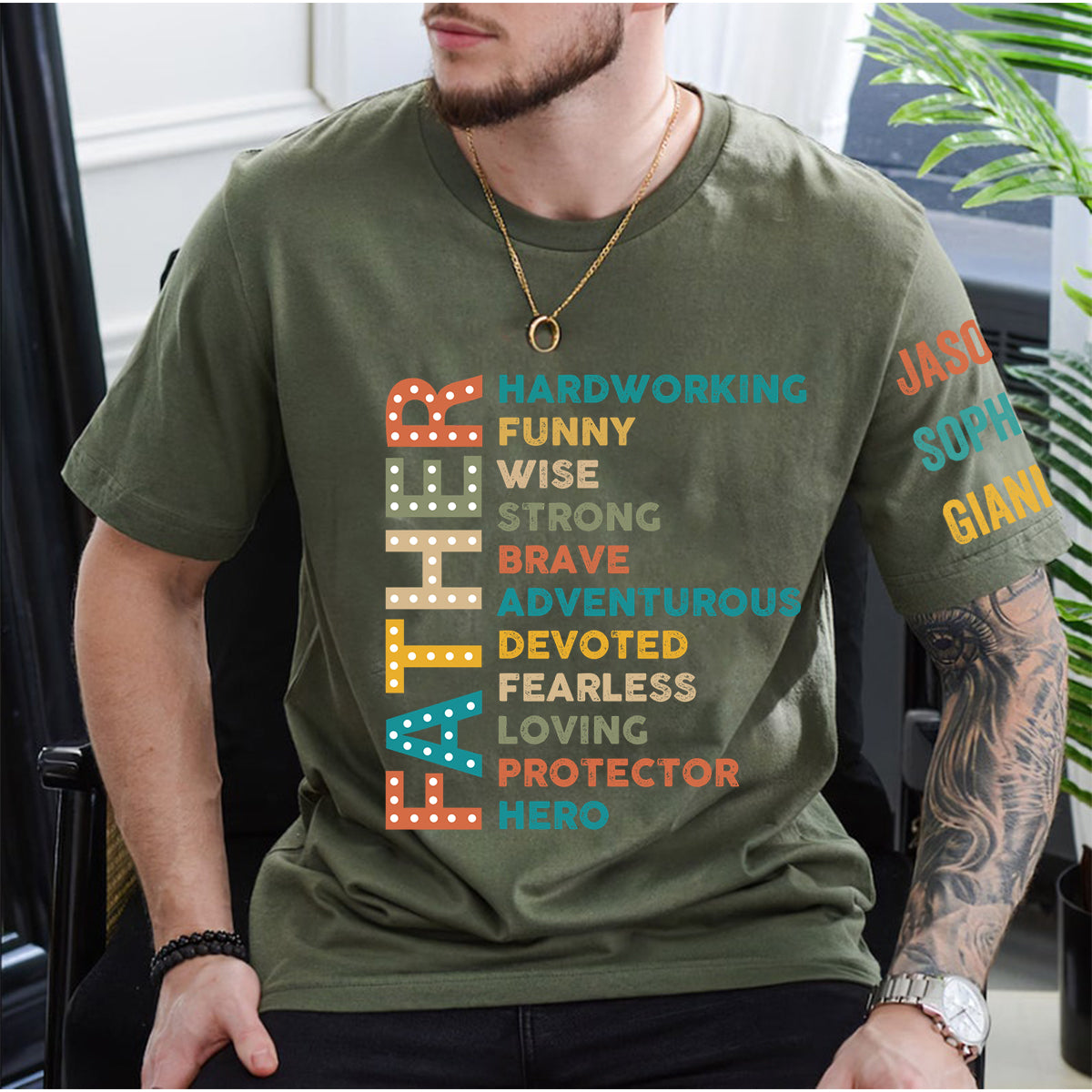 Awesome Father - Personalized Pure cotton T-shirt