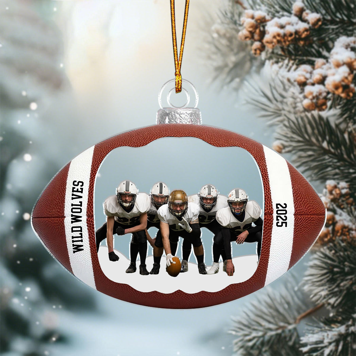 Capture Your Football Moments - Photo Personalized American Football Acrylic Ornament